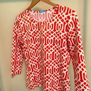 J McLaughlin Coral Print Top size M